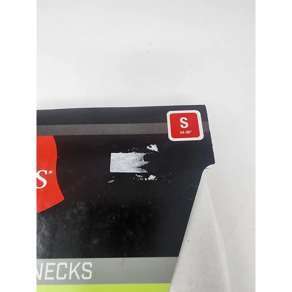 Hanes Mens Sweat Block V-Neck Undershirts White Cotton Blend 3-Pack Size Small